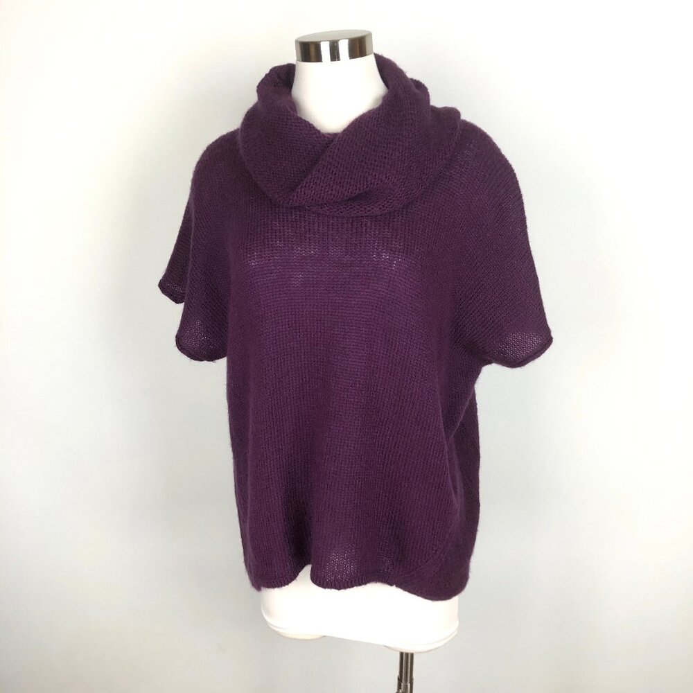 Wooden Ships Purple Super Soft Mohair Wool Blend Sweater Short Sleeves S/M